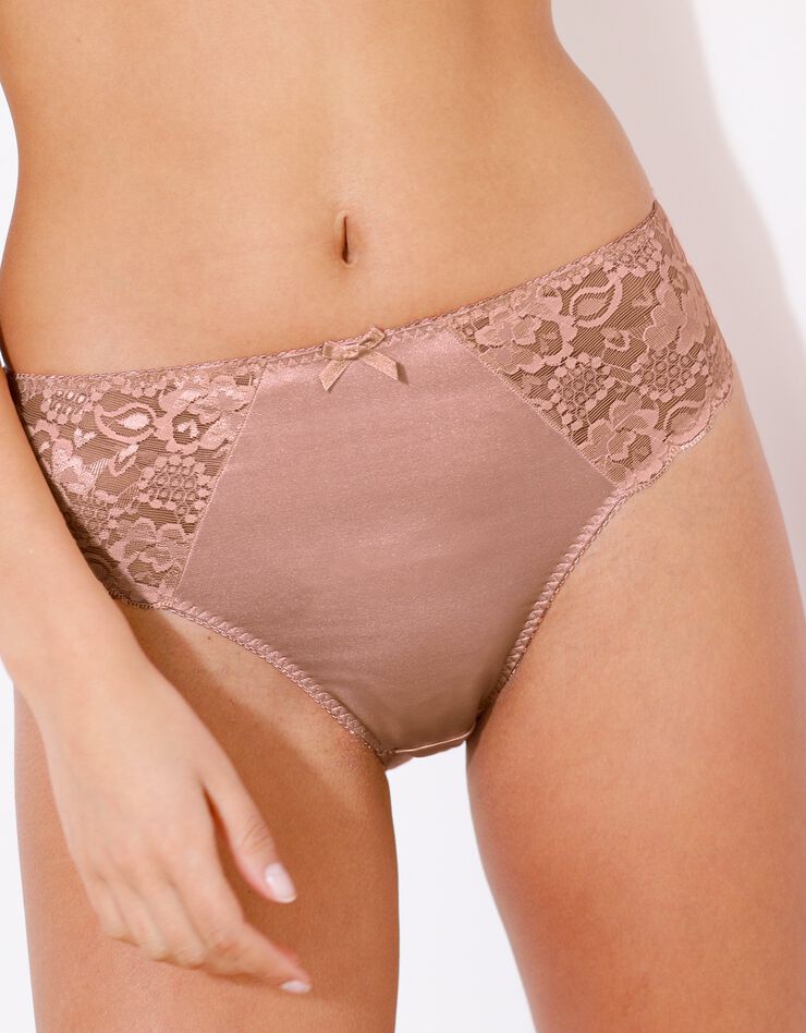 Culotte maille satinée et dentelle Avila - lot de 2 (pourpre + cuivre) Culotte maille satinée et dentelle Avila - lot de 2 (pourpre + cuivre)