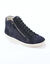 Basket montantes zippées en cuir souple effet irisé (marine)