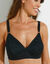 Soutien-gorge dentelle et coton stretch forme croisée - sans armatures (noir)
