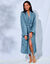 Peignoir mixte adulte éponge velours col châle (bleu jean)