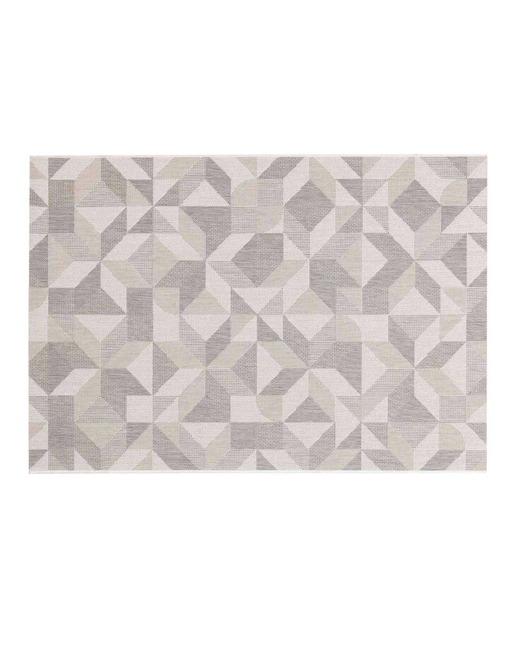 Tapis décoratif rectangulaire, motif graphique (gris)