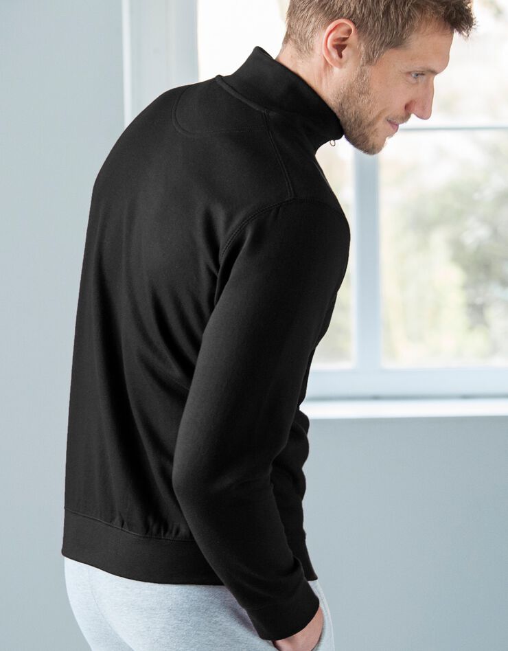 Sweat entièrement zippé uni (noir) Sweat entièrement zippé uni (noir)