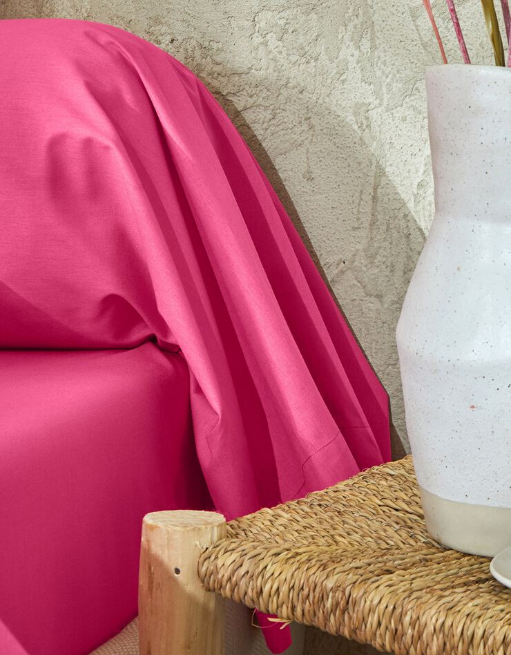 Linge de lit uni - coton bio (rose)