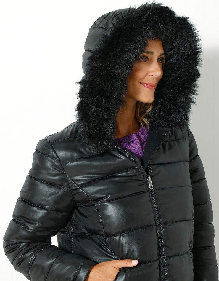 Parka réversible doudoune matelassée déperlante (noir) Parka réversible doudoune matelassée déperlante (noir)