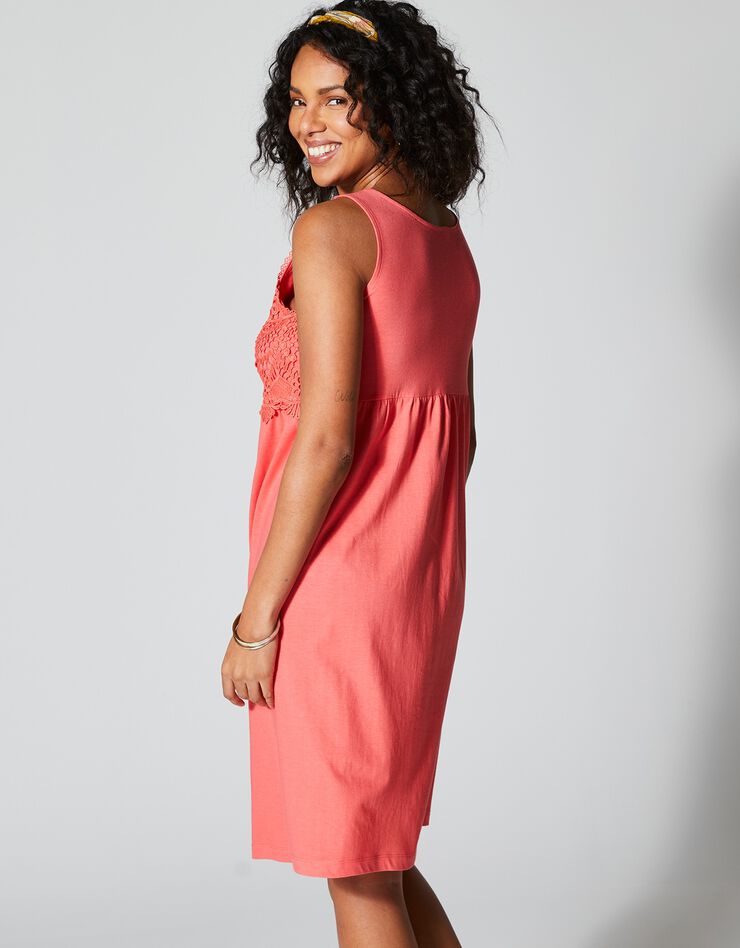 Robe plastron macramé (rose)