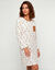 Chemise de nuit imprim&eacute;e flocons, jersey pur coton (&eacute;cru / caramel)