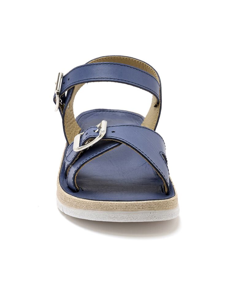 Sandales ouvertes double boucle - largeur confort (bleu) Sandales ouvertes double boucle - largeur confort (bleu)