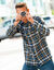 Chemise extra-longue carreaux flanelle (bleu)