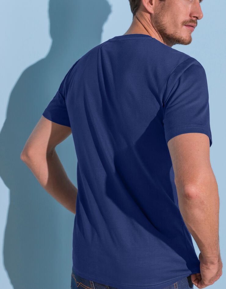 Tee-shirt col rond manches courtes - lot de 3 (corail / céladon / indigo)