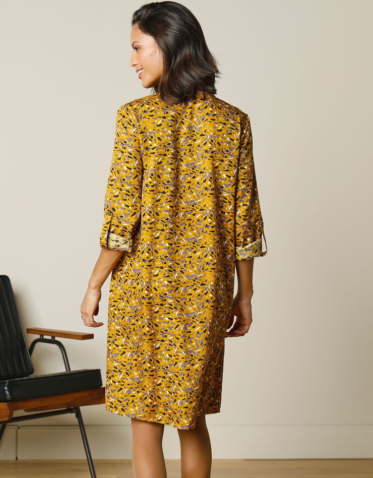 Robe-housse col zippé imprimé minimaliste (safran) Robe-housse col zippé imprimé minimaliste (safran)