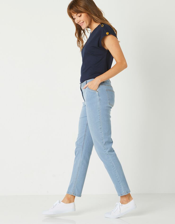 Pantalon mom, denim stretch (bleached) Pantalon mom, denim stretch (bleached)