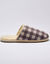 Mules silencieuses carreaux fourrées laine (taupe)