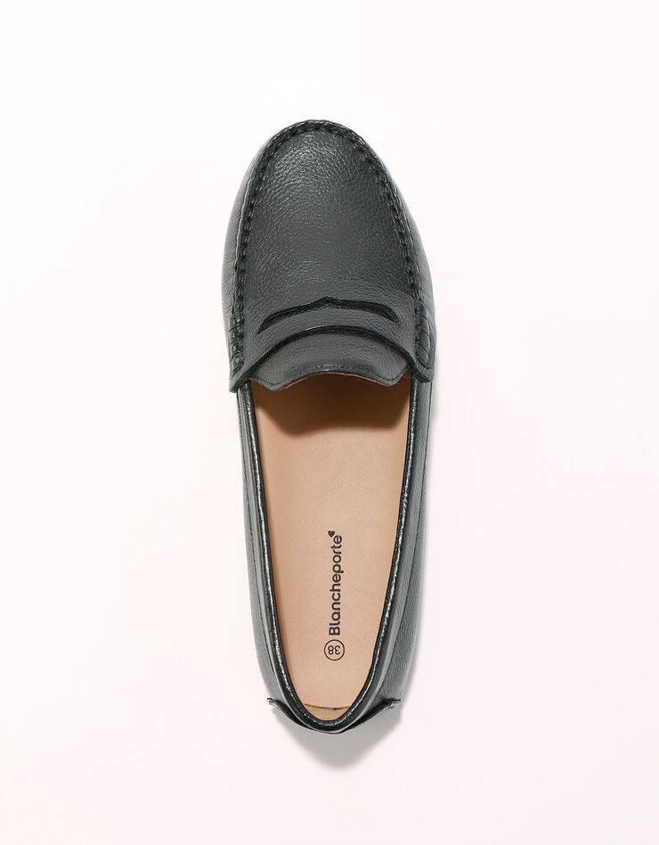 Mocassins en cuir grainé (noir)