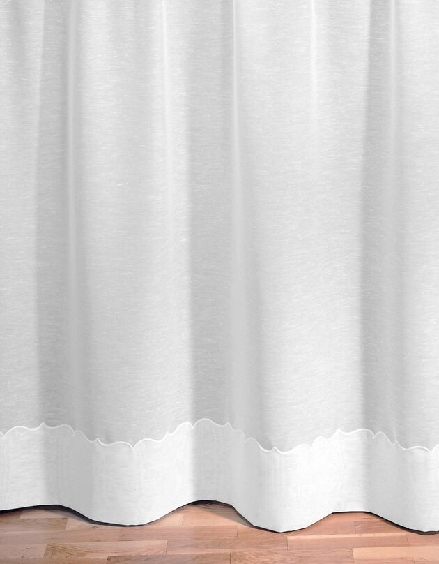 Panneau lin polyester base Cornely finition galon fronceur (blanc)