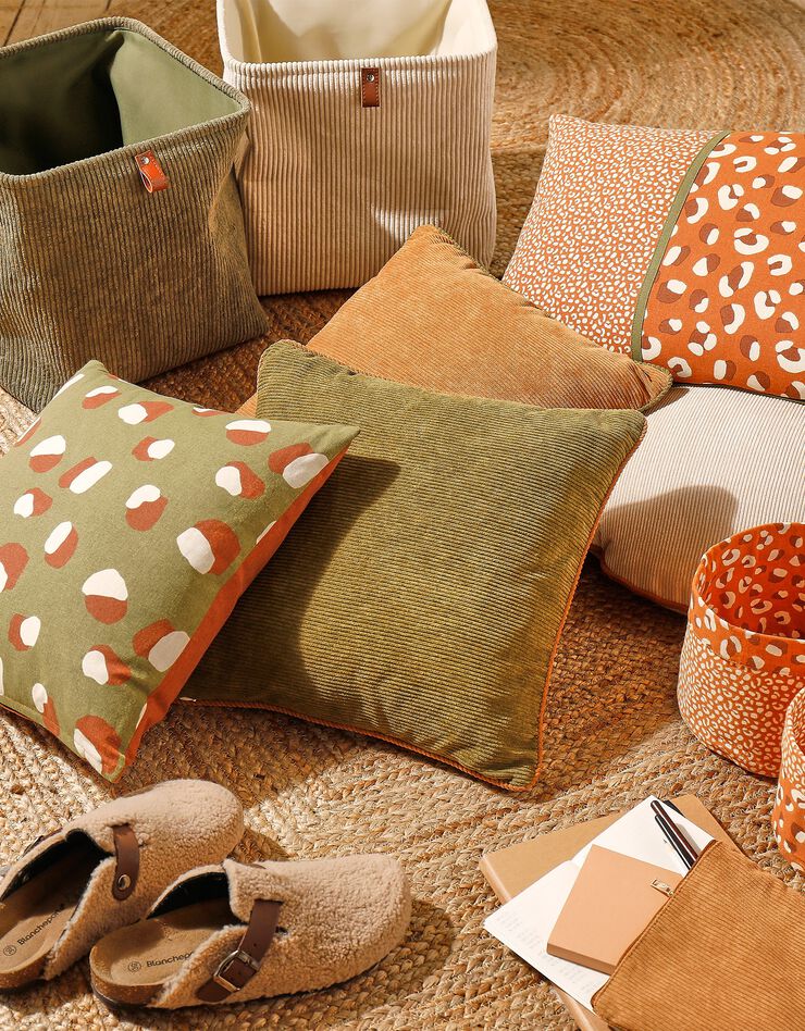 Housse de coussin carrée imprimé Savana - lot de 2 (kaki)