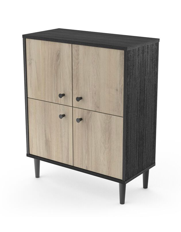 Buffet HAMFIELD 4 portes – 2 coloris (noir)