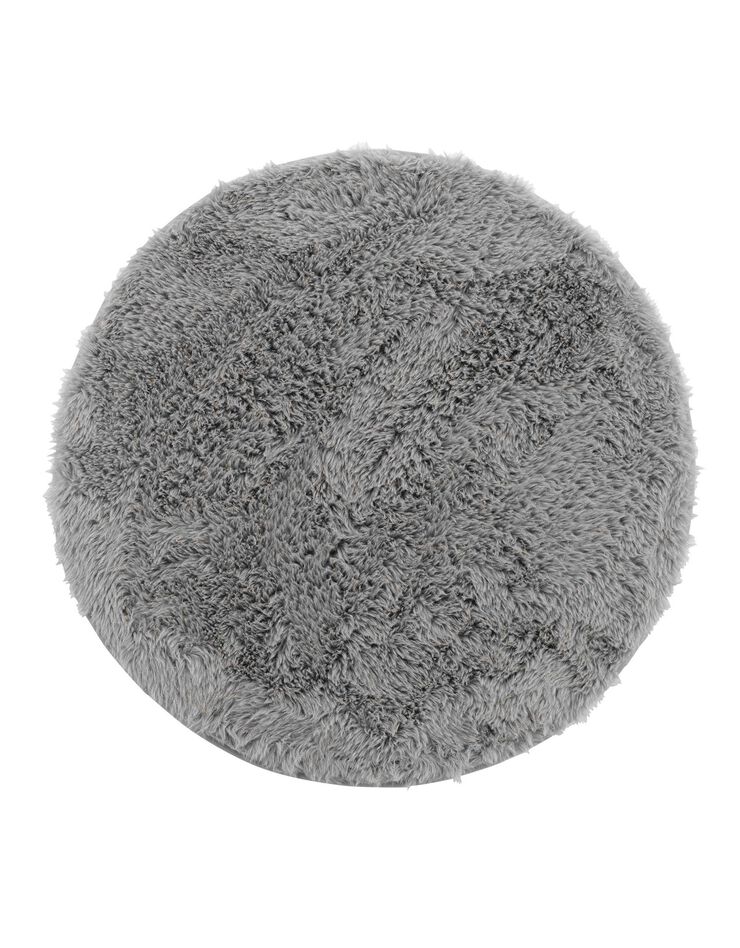 Tapis fausse fourrure - rond (gris) Tapis fausse fourrure - rond (gris)