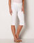 Corsaire toile stretch, effet ventre plat (blanc)