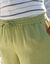Pantalon coupe mom en coton/lin, taille &eacute;lastiqu&eacute;e (vert tilleul)