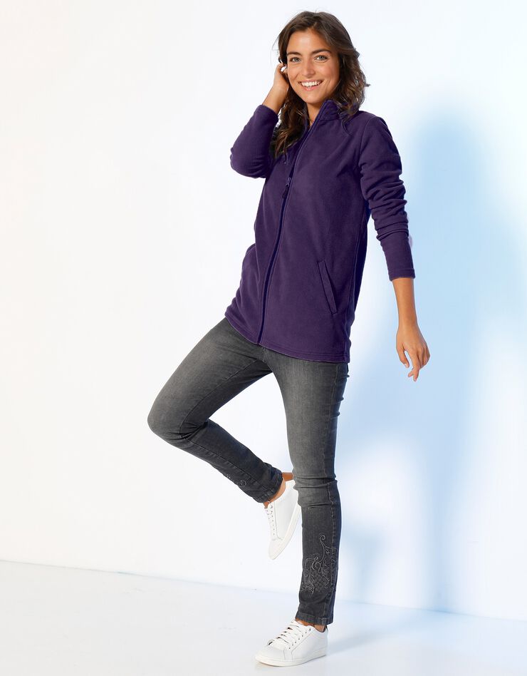 Veste polaire zippée manches longues (violet) Veste polaire zippée manches longues (violet)