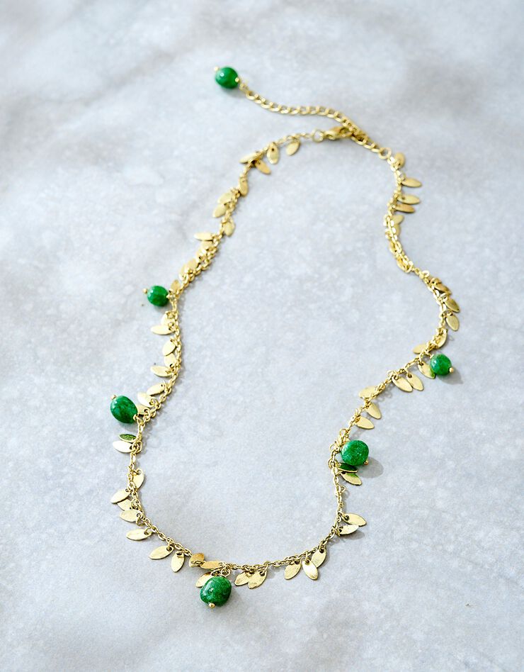 Collier pierres fantaisie (doré) Collier pierres fantaisie (doré)