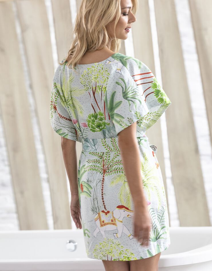 Kimono imprimé manches courtes - collection upcycling (vert) Kimono imprimé manches courtes - collection upcycling (vert)