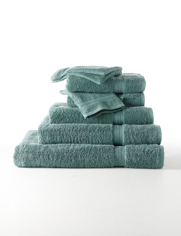 Collection serviettes de bain unies 420 g/m2 confort moelleux (eucalyptus)