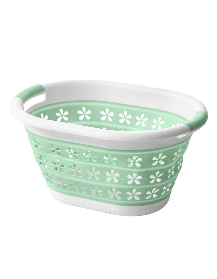 Panier à linge rétractable (blanc / vert) Panier à linge rétractable (blanc / vert)