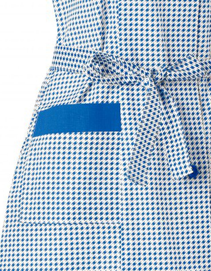 Tablier cuisine sans manches brodé imprimé pied-de-poule (bleu) Tablier cuisine sans manches brodé imprimé pied-de-poule (bleu)