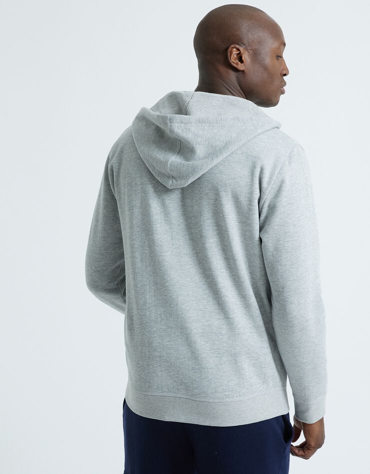Sweat molleton zippé à capuche (gris chiné) Sweat molleton zippé à capuche (gris chiné)