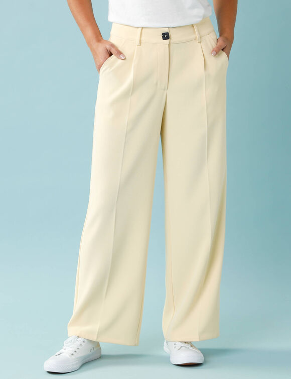 Pantalon large fluide Sp&eacute;cial Petites (jaune p&acirc;le)