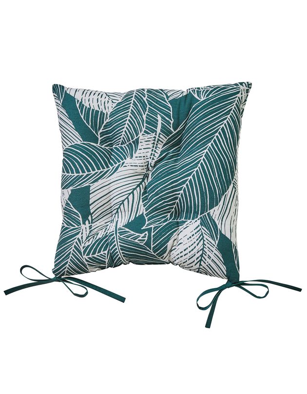 Galette de chaise carrée imprimé feuillage - lot de 2 (vert)