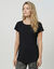 T-shirt col rond, manches courtes (noir)
