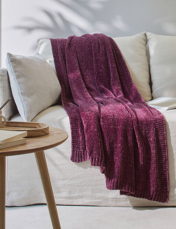 Plaid chenille (figue)