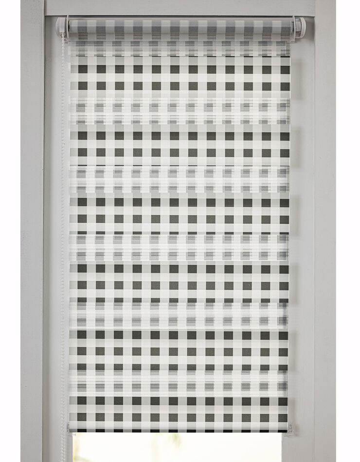 Store jour/nuit motif carreaux vichy (blanc / noir)