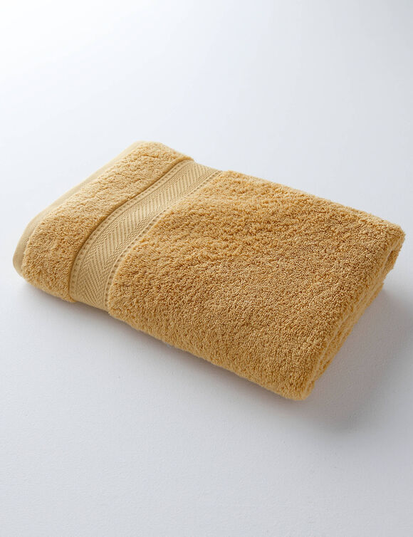 Collection serviettes de bain unies 540g/m2 confort luxe  (miel)