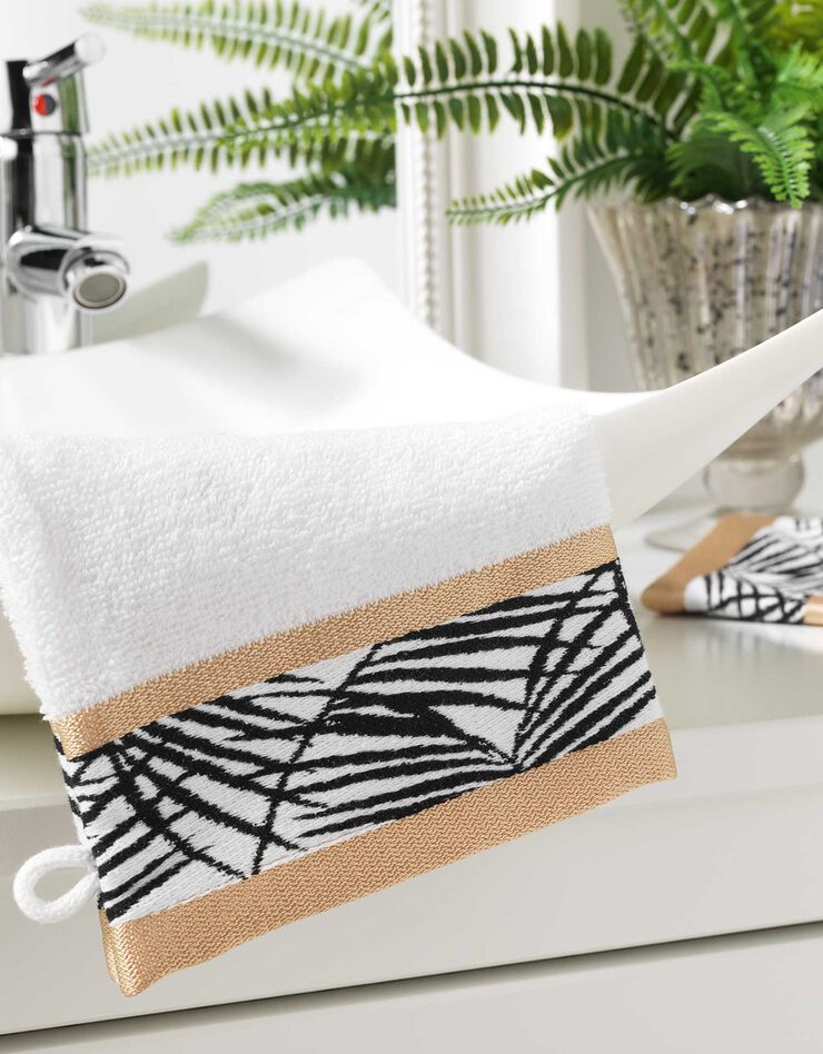 Eponge liteau doré motif feuillage (blanc) Eponge liteau doré motif feuillage (blanc)