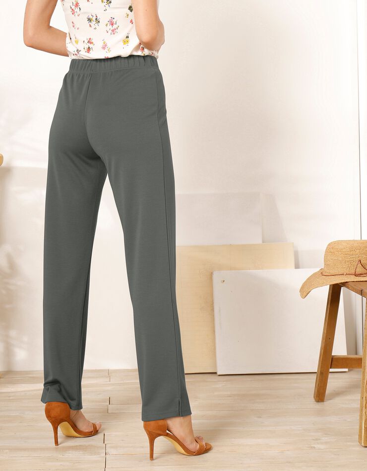 Pantalon maille fluide extensible (kaki) Pantalon maille fluide extensible (kaki)