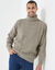 Pull col roulé maille irlandaise (taupe mouliné)
