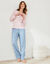 Pantalon de pyjama imprimé fleuri (bleu / rose)