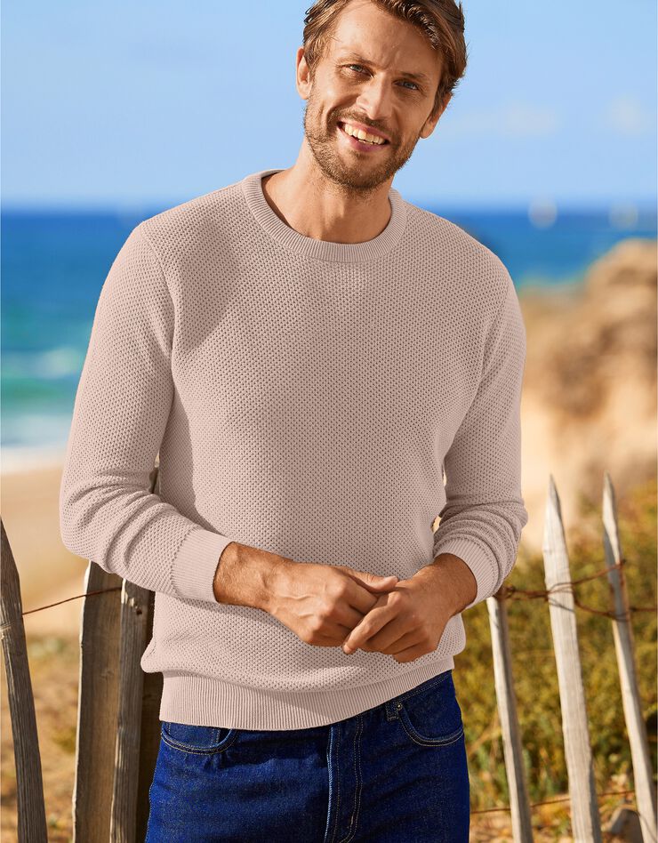 Pull en maille fantaisie (beige) Pull en maille fantaisie (beige)