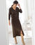 Jupe midi évasée en tricot (chocolat)