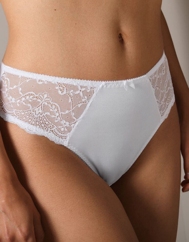 Culotte maille satinée et dentelle Salford - lot de 2 (blanc + noir) Culotte maille satinée et dentelle Salford - lot de 2 (blanc + noir)