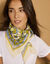 Foulard imprimé floral indien  (écru / bleu)