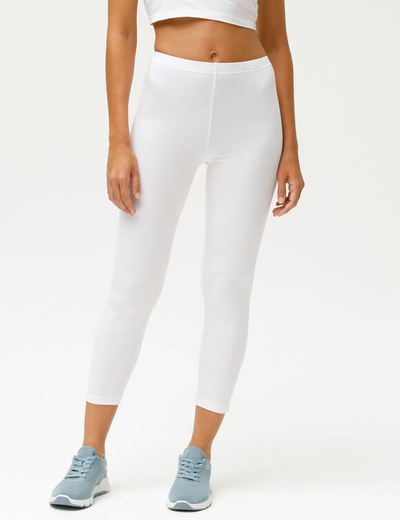 Legging 3/4 uni - lot de 2 (blanc / noir)