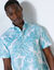 Chemise imprimée manches courtes (turquoise)