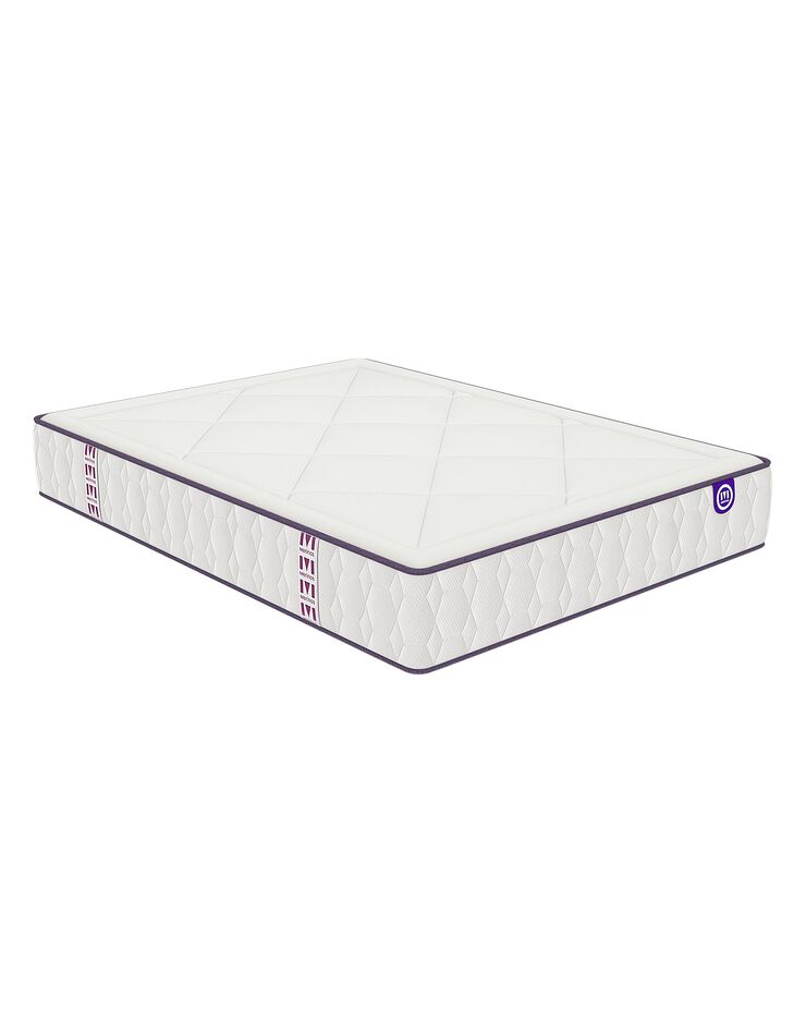 Matelas 651 ressorts + latex Mérinos 24 cm confort ferme (blanc)