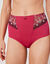 Gainette microfibre tulle brodé Caminata (cerise)