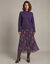 Jupe en voile imprim&eacute; fleurs, volume jupon (violet)