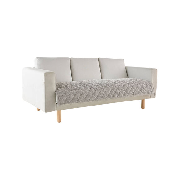 Prot&egrave;ge-assise canap&eacute; chenille matelass&eacute;e antiglisse (gris)